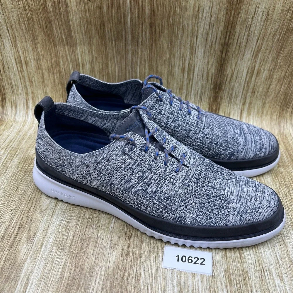 Cole Haan 2.Zerogrand Stitchlite Oxford Men's Size 12 M Grey Knit Lace Up C30321